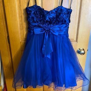 Navy Blue Tulle Homecoming Prom Dress